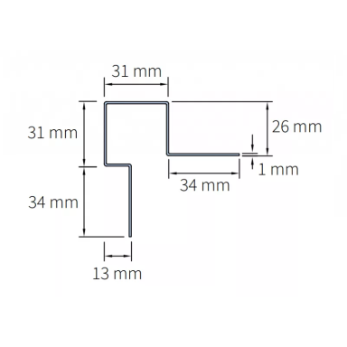 Cedral CLASSIC išorinio kampo (angokraščio) profilis, asimetriškas (3m / vnt) Cedral CLASSIC išorinio kampo (angokraščio) profilis, asimetriškas (3m / vnt)