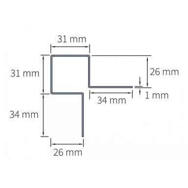 Cedral CLASSIC išorinio kampo profilis, simetriškas (3m / vnt) Cedral CLASSIC išorinio kampo profilis, simetriškas (3m / vnt)