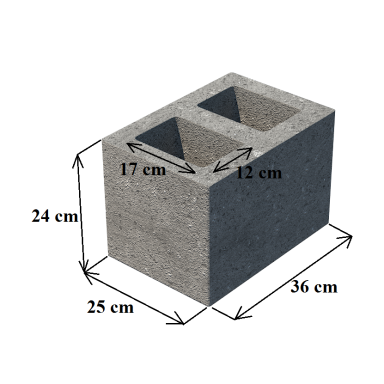 HAUS VB-2 ventiliacinis/kaminų blokelis 360x250x240 mm