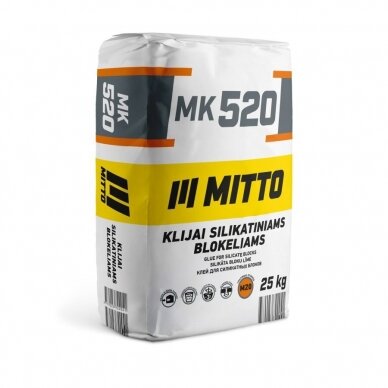 MITTO MK520 klijai silikatiniams blokeliams M20 (25 kg)